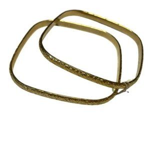 Liz Claiborne Liz & Co. 2 Gold Tone Square Bangles